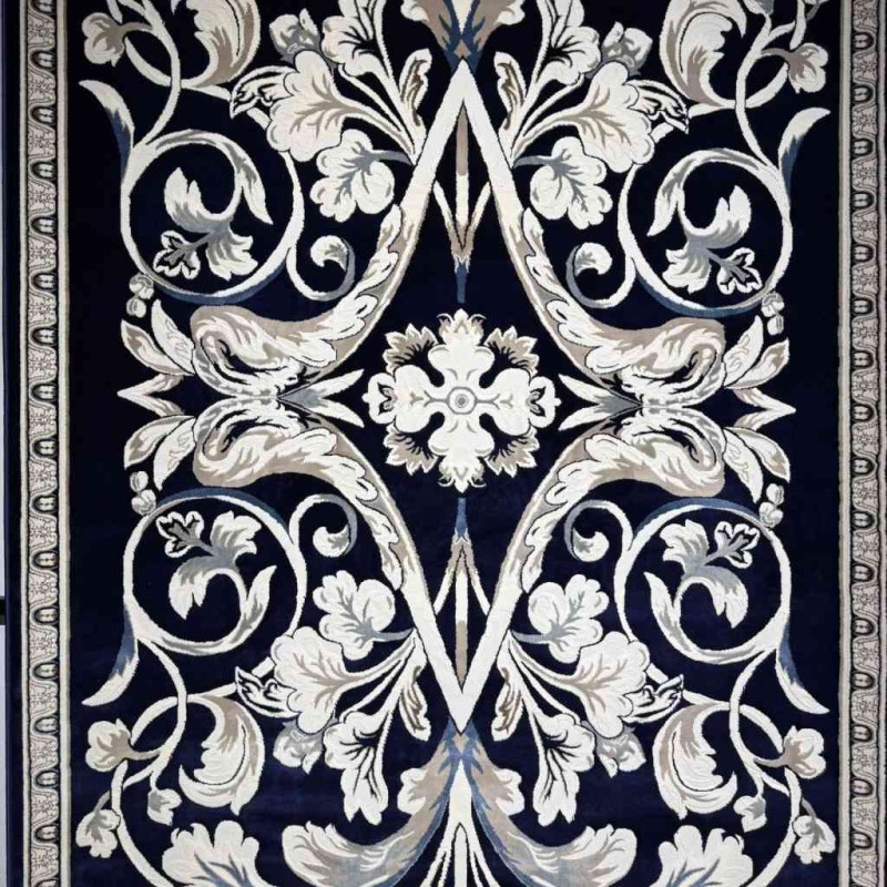 Turkish Jasmine Rug French Pattern 9050A navy Size 80*150
