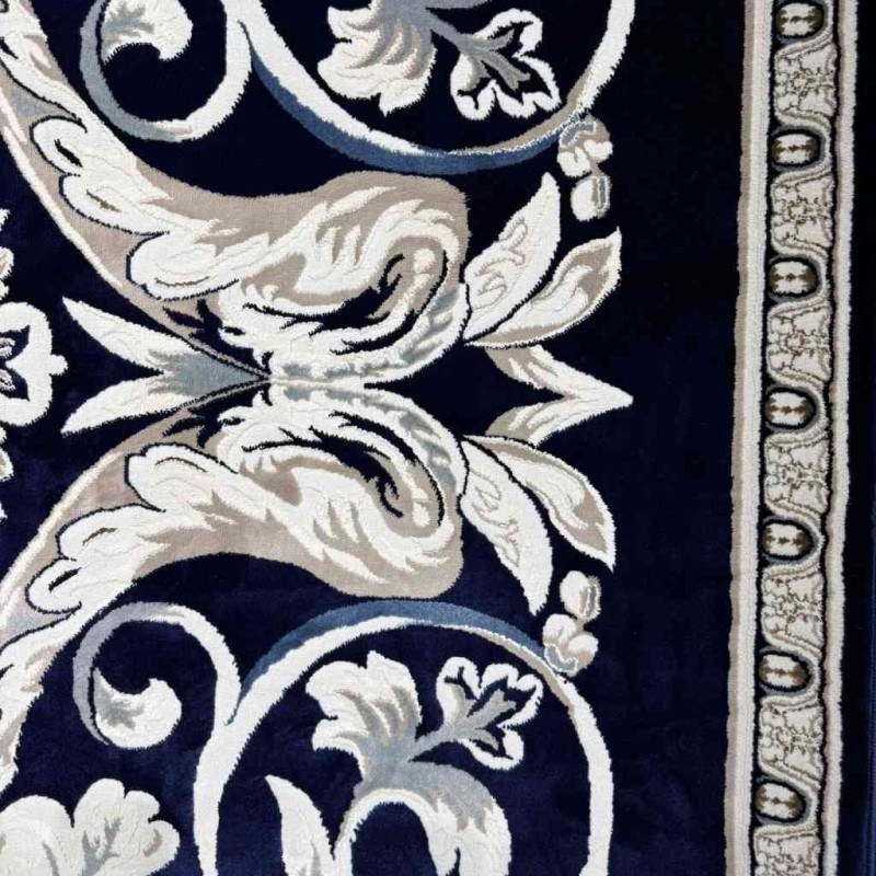 Turkish Jasmine Rug French Pattern 9050A navy Size 80*150