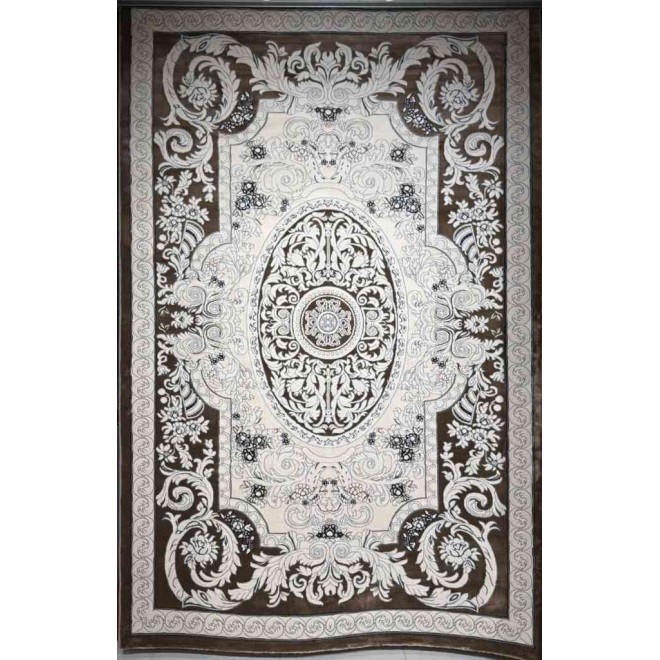 سجاد تركي ياسمين نقش فرنسي 9051A بني مقاس 150*220