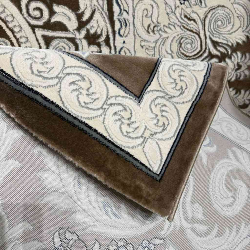 سجاد تركي ياسمين نقش فرنسي 9052A بني مقاس 400*500