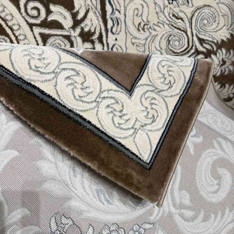 Turkish Jasmine Rug French Pattern 9051A, brown Size 80*150