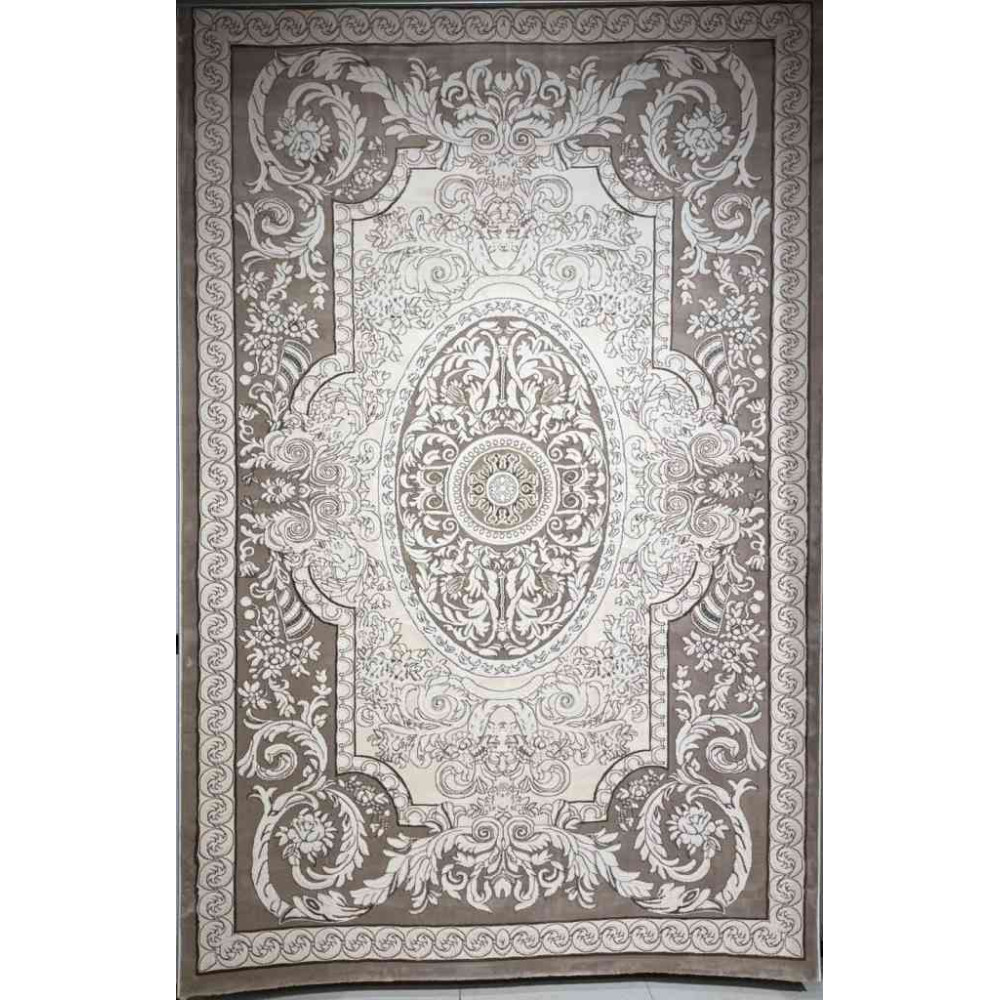 سجاد تركي ياسمين نقش فرنسي 9051A بيج غامق مقاس 400*500