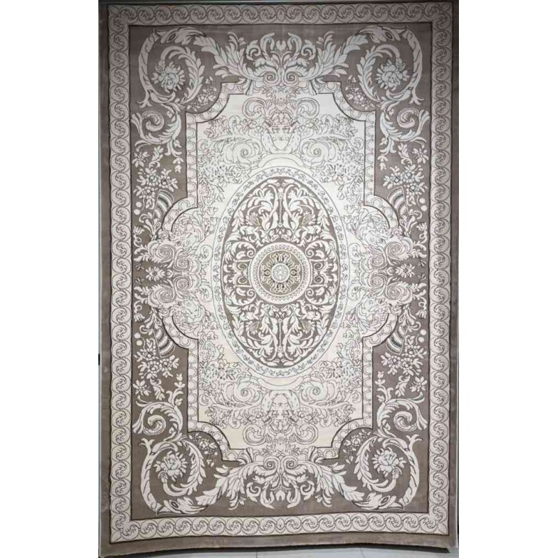 Turkish Jasmine Rug French Pattern 9051A, Dark Beige Size 400*500