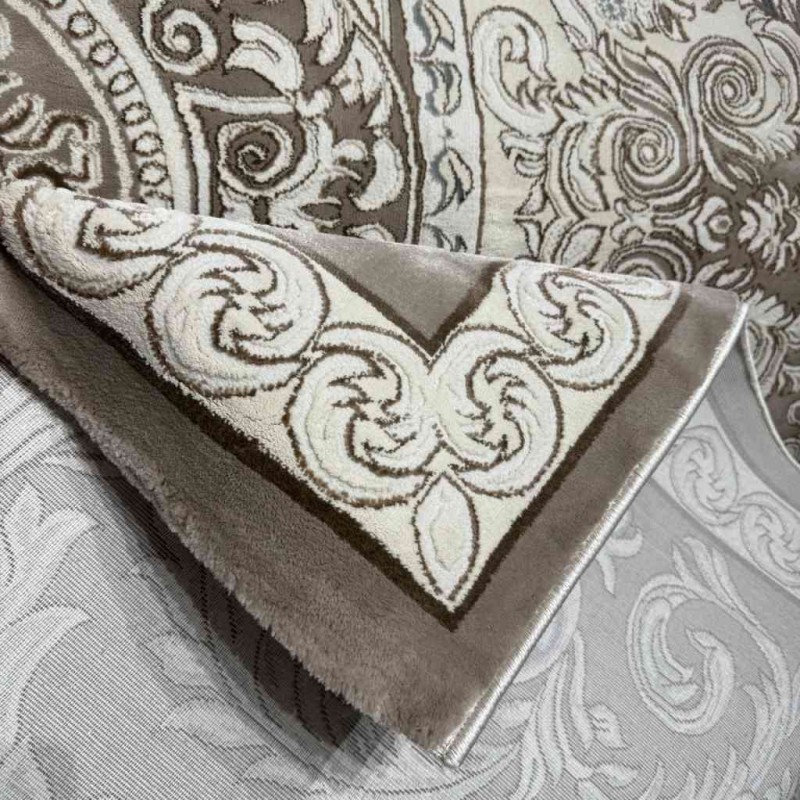 Turkish Jasmine Rug French Pattern 9051A, Dark Beige Size 400*500
