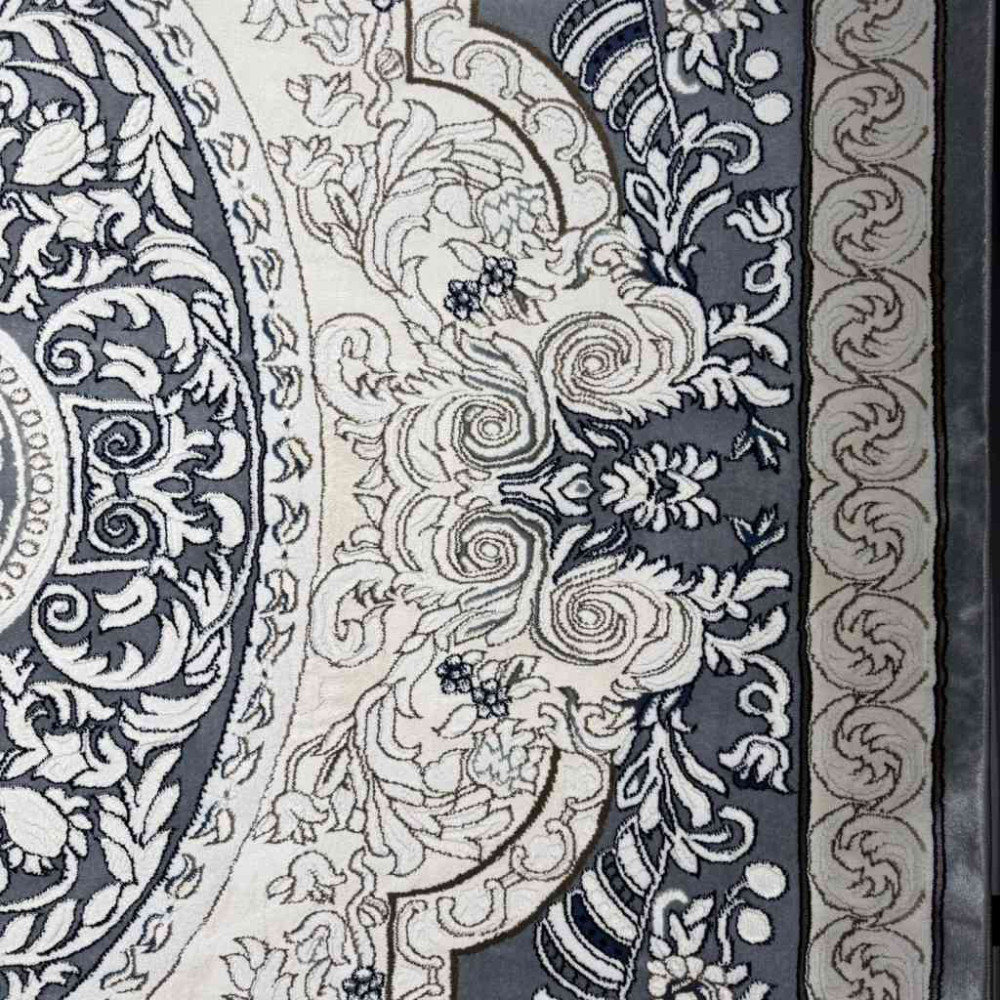 سجاد تركي ياسمين نقش فرنسي 9051A رصاصي مقاس 200*300