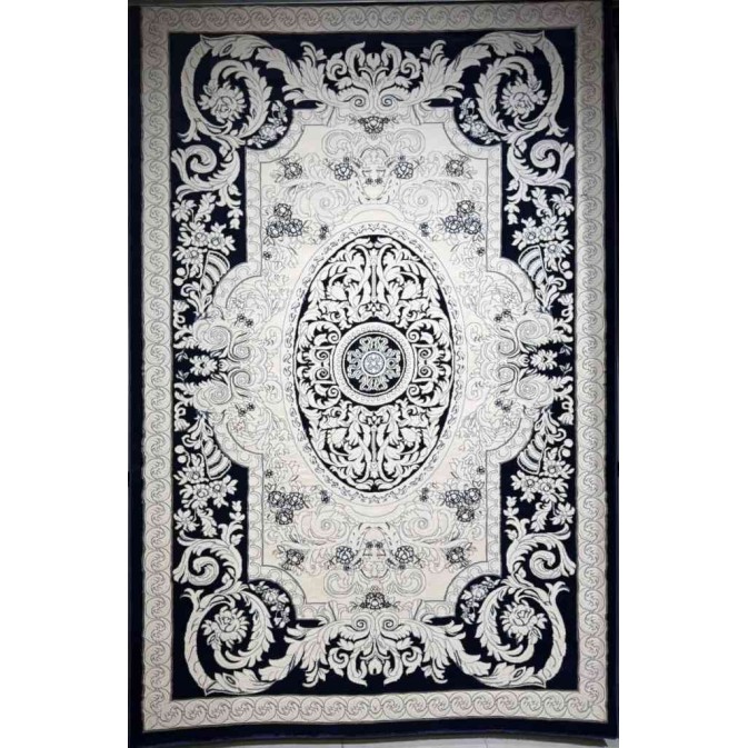 سجاد تركي ياسمين نقش فرنسي 9051A كحلي مقاس 100*300