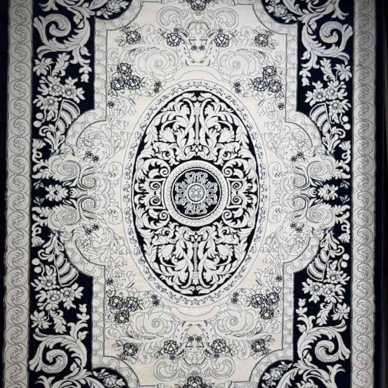 Turkish Jasmine Rug French Pattern 9051A navy Size 80*150