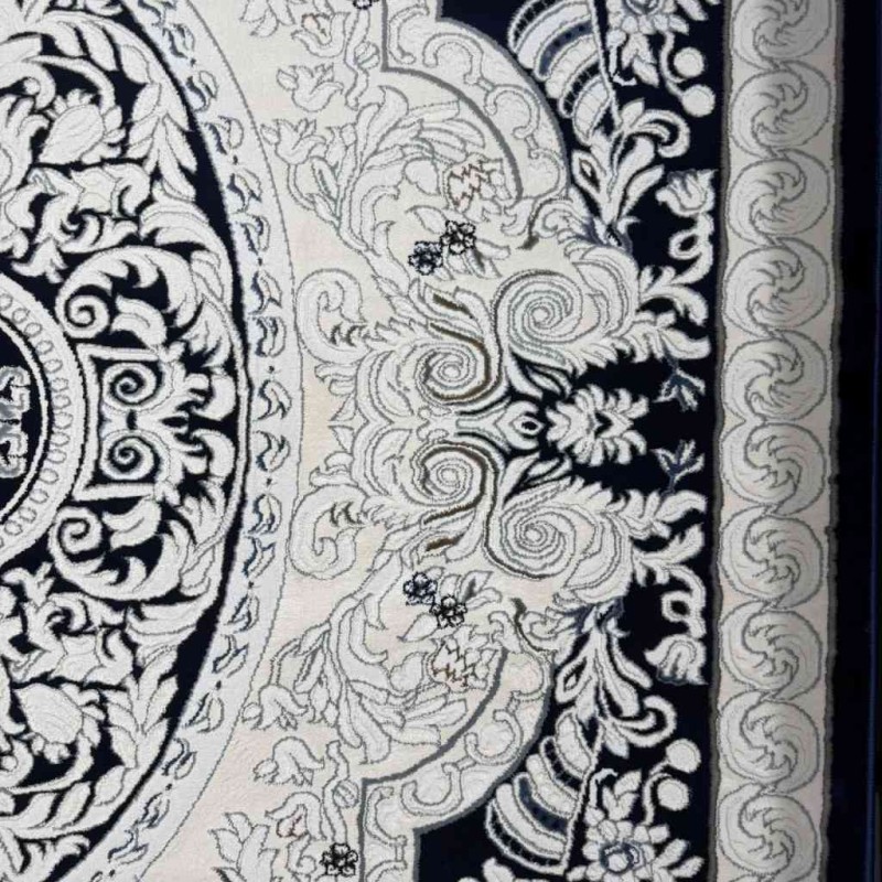 Turkish Jasmine Rug French Pattern 9051A navy Size 80*150