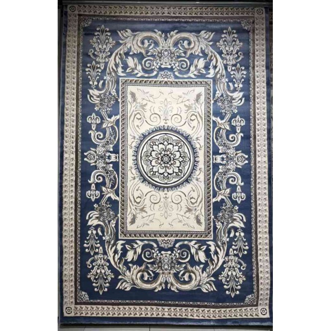 سجاد تركي ياسمين نقش فرنسي 9052A سماوي مقاس 100*300