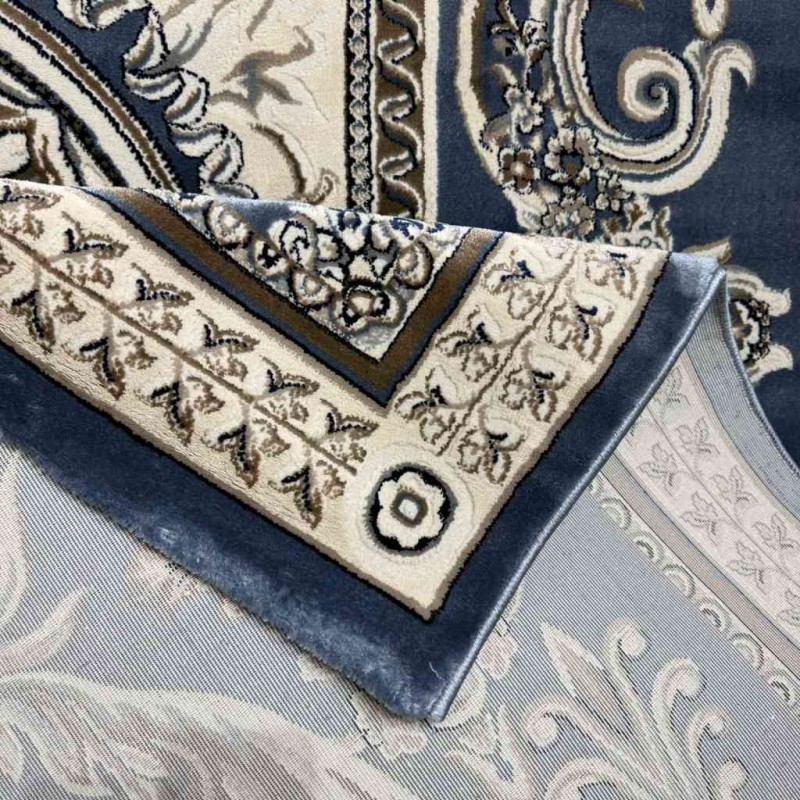 Turkish Jasmine Rug French Pattern 9052A, Blue Size 80*150