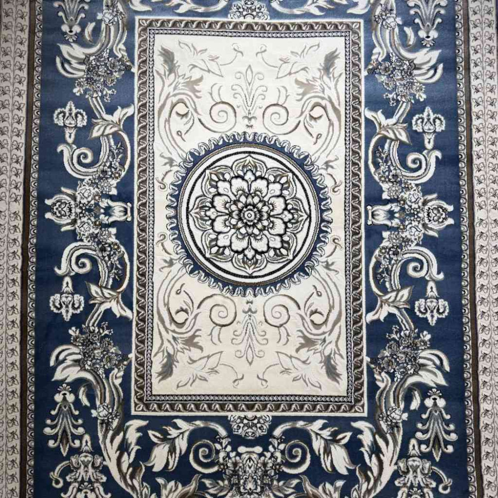 سجاد تركي ياسمين نقش فرنسي 9052A سماوي مقاس 80*150