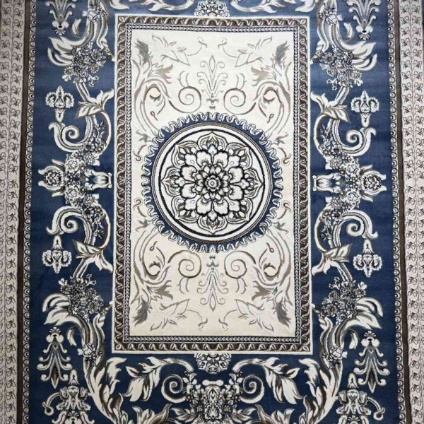 سجاد تركي ياسمين نقش فرنسي 9052A سماوي مقاس 150*220