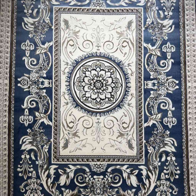 Turkish Jasmine Rug French Pattern 9052A, Blue Size 80*150