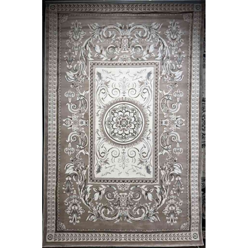 Turkish Jasmine Rug French Pattern 9052A, Dark Beige Size 80*150