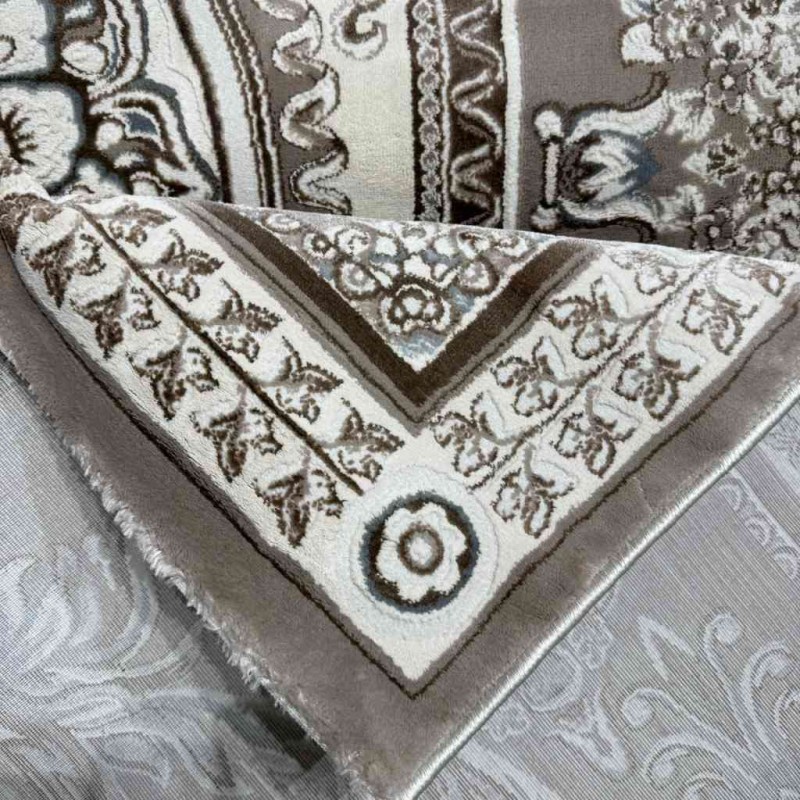 Turkish Jasmine Rug French Pattern 9052A, Dark Beige Size 80*150