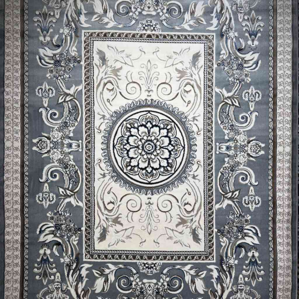 سجاد تركي ياسمين نقش فرنسي 9052A رصاصي مقاس 150*220