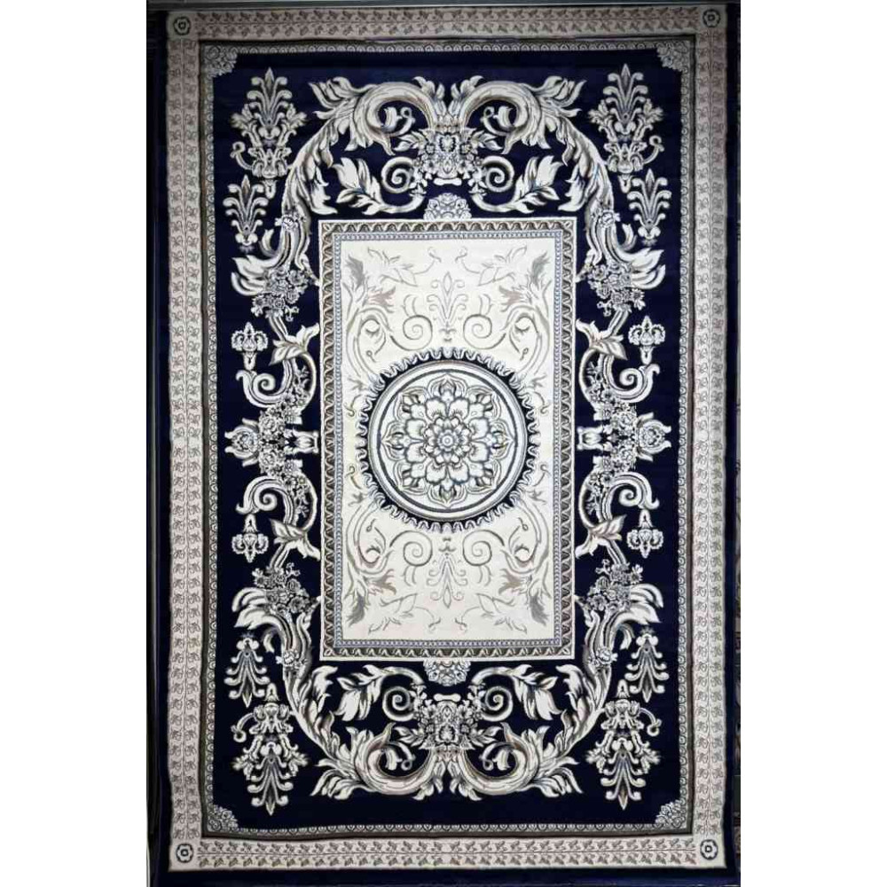 سجاد تركي ياسمين نقش فرنسي 9052A كحلي مقاس 100*200