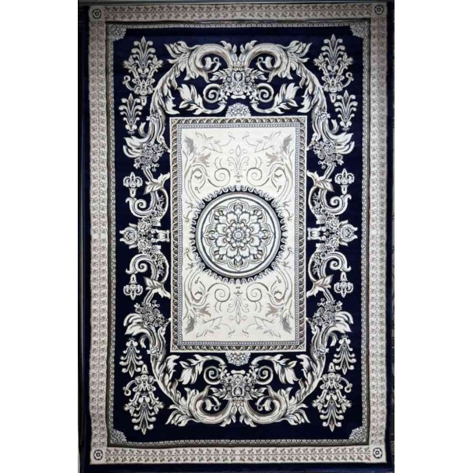 سجاد تركي ياسمين نقش فرنسي 9052A كحلي مقاس 250*350