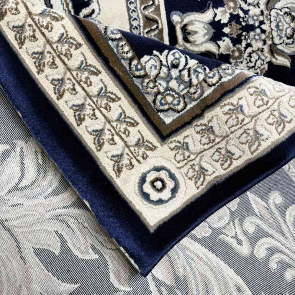 سجاد تركي ياسمين نقش فرنسي 9052A كحلي مقاس 100*200