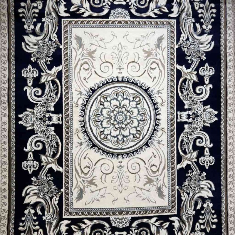 Turkish Jasmine Rug French Pattern 9052A navy Size 400*500