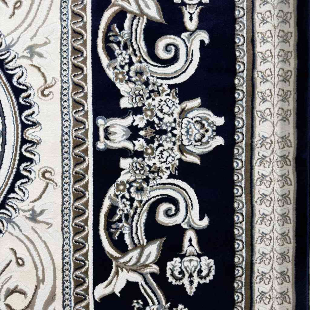 سجاد تركي ياسمين نقش فرنسي 9052A كحلي مقاس 100*200