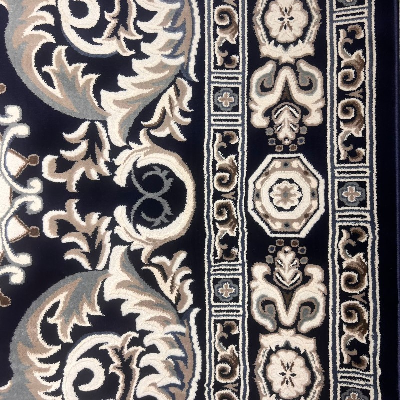 سجاد تركي ياسمين 9073A كحلي مقاس 80*150