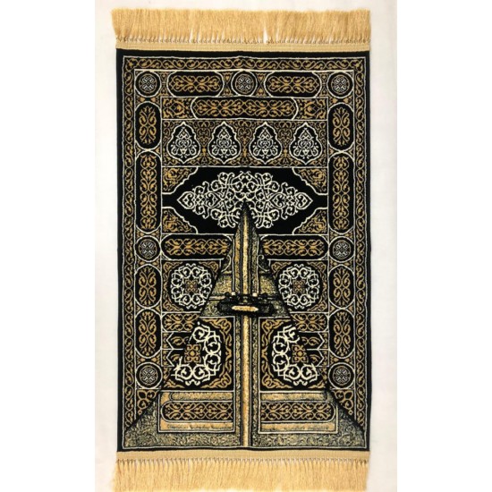 Luxurious prayer rug inspired by the Great Mosque of Mecca, the door of the Kaaba