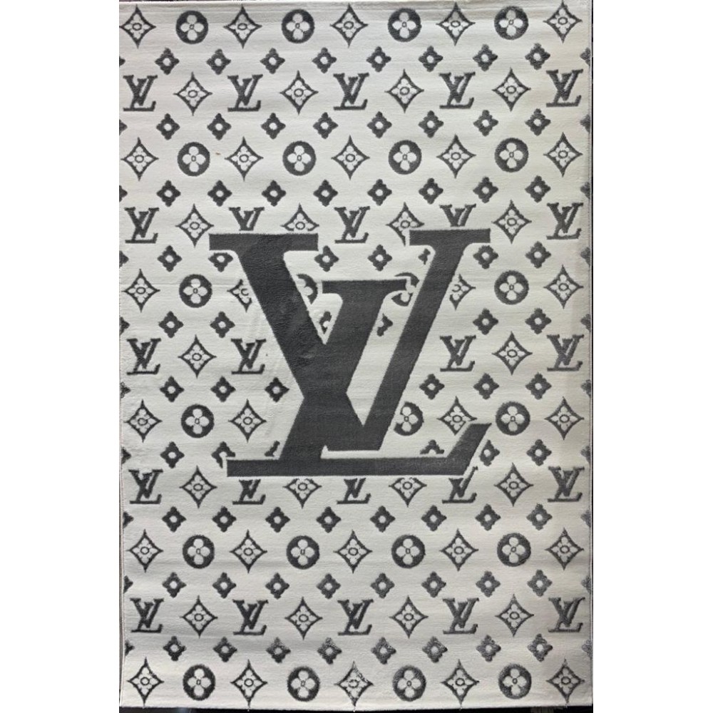 Louis Vuitton Black and White Print Wallpaper Doormat