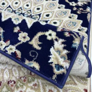Classic Turkish patterned carpet Saif V421A navy
