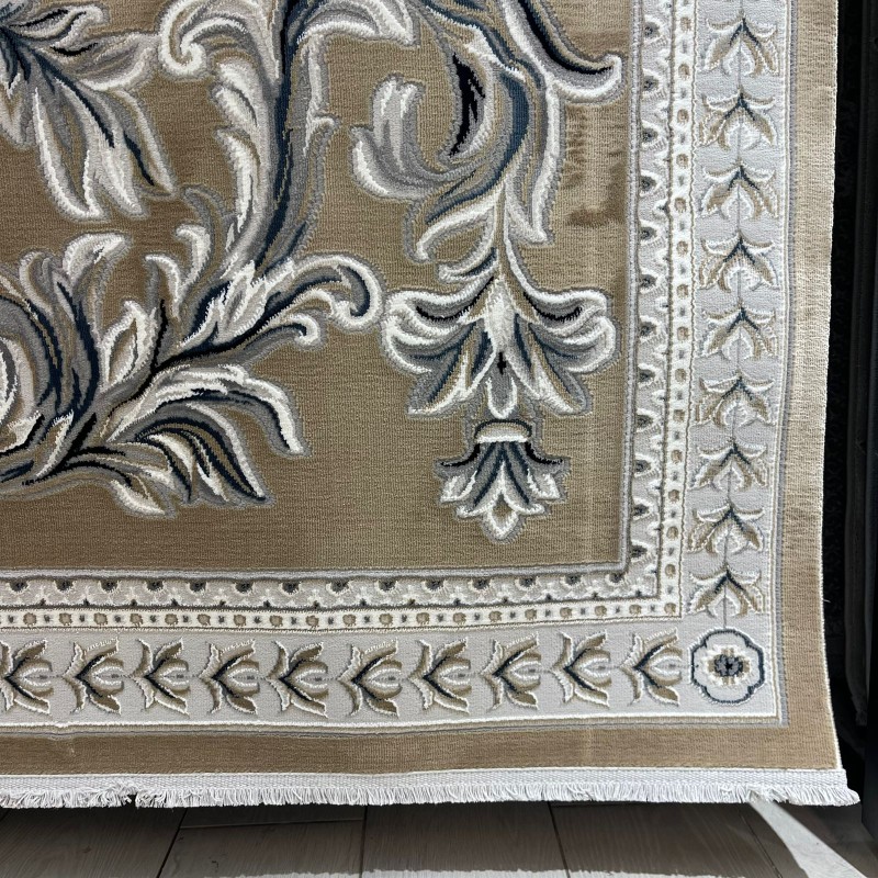 Turkish rug with French pattern Paris 32125B beige size 250*350