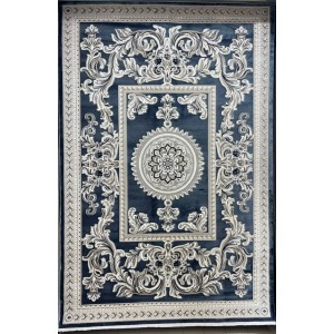 Turkish rug with French pattern Paris 32125B blue size 100*200
