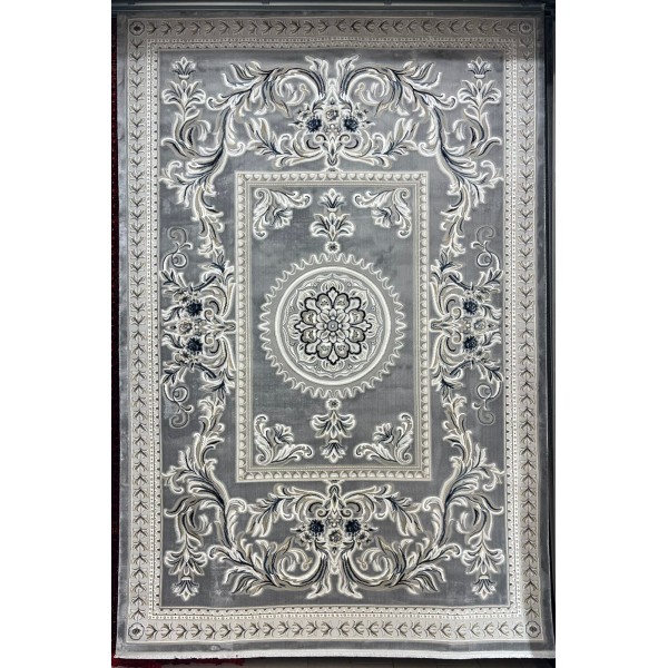 سجاد تركي نقش فرنسي باريس 32125B رصاصي مقاس 300*400