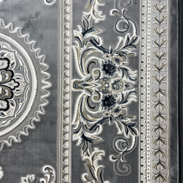 سجاد تركي نقش فرنسي باريس 32125B رصاصي مقاس 300*400