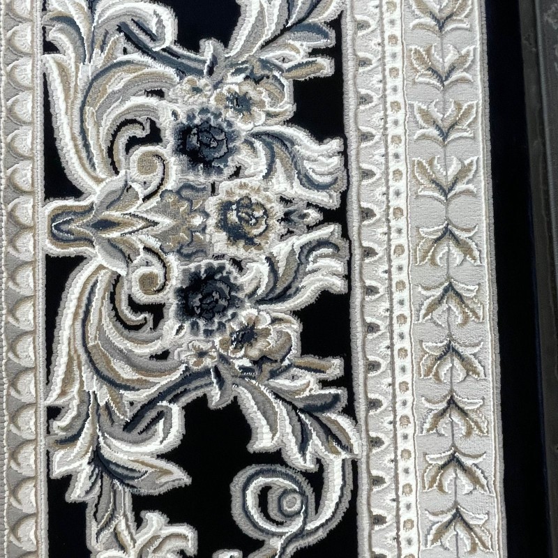 سجاد تركي نقش فرنسي باريس 32125B كحلي مقاس 150*230