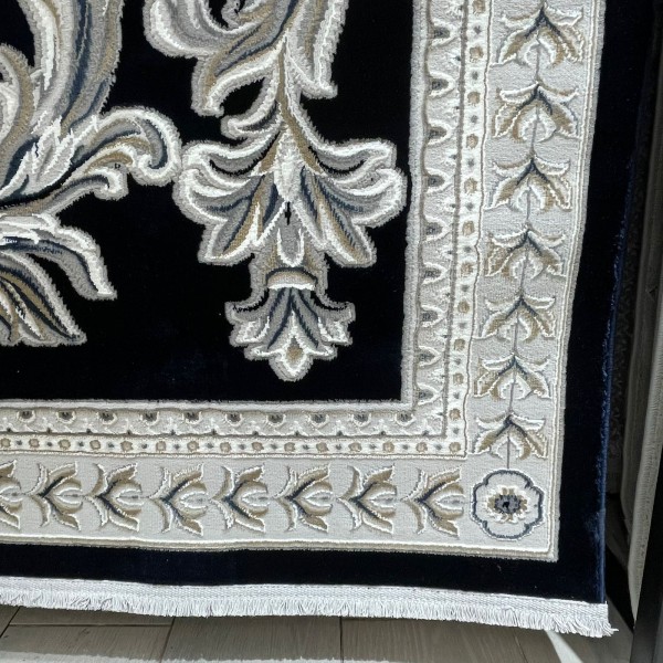 Turkish rug with French pattern Paris 32125B navy size 150*230