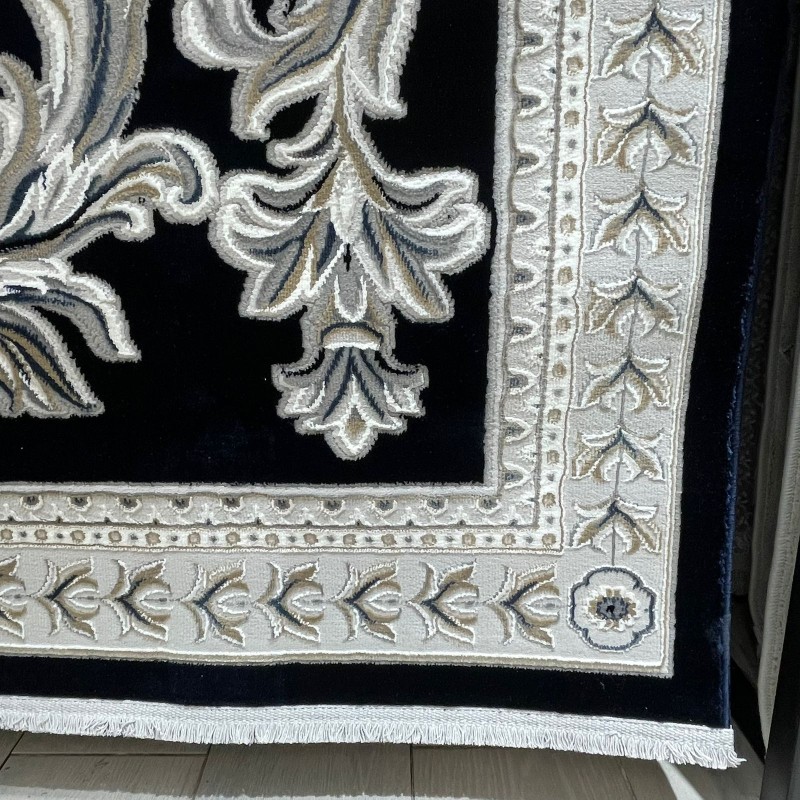 سجاد تركي نقش فرنسي باريس 32125B كحلي مقاس 150*230