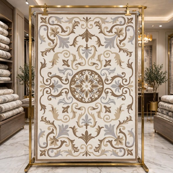 Hand woven AlHibah rug Korean design HR18A cream Dark beige size 400*800
