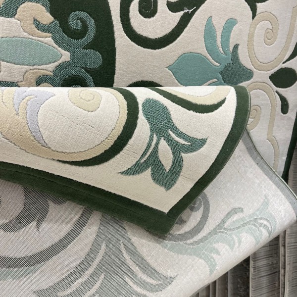 Hand woven AlHibah rug Korean design HR18A cream Dark green size 300*400