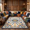 Hand woven AlHibah rug Korean design HR18A cream navy size 400*500