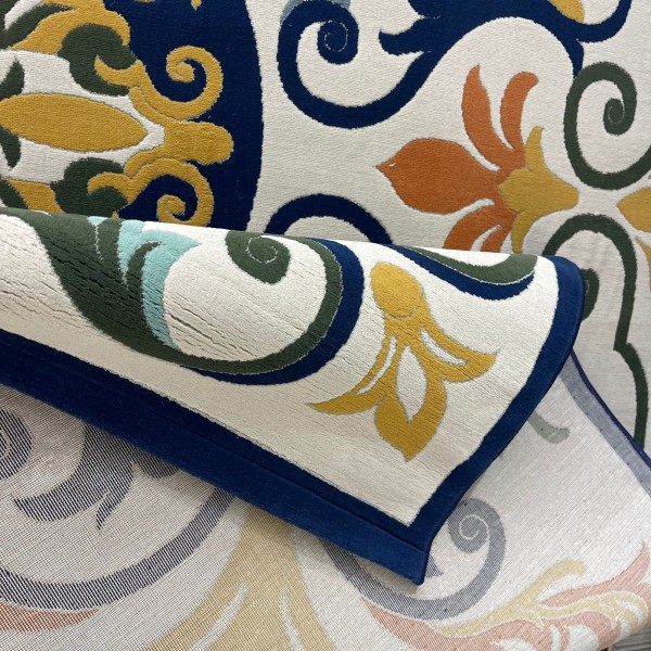 Hand woven AlHibah rug Korean design HR18A cream navy size 400*500