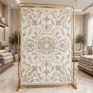 Hand woven AlHibah rug Korean design HR18A Light gray beige size 200*300