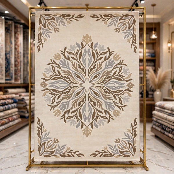 Hand woven AlHibah rug Korean design HR19A cream Dark beige size 400*700