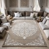 Hand woven AlHibah rug Korean design HR19A beige cream size 400*700