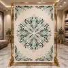 Hand woven AlHibah rug Korean design HR19A cream Dark green size 400*500