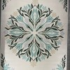 Hand woven AlHibah rug Korean design HR19A cream Dark green size 400*500