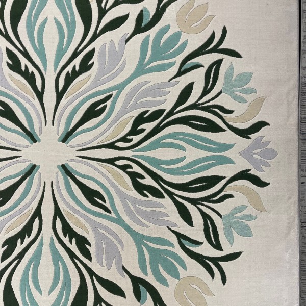 Hand woven AlHibah rug Korean design HR19A cream Dark green size 400*500