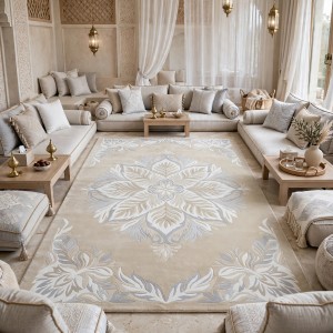 Hand woven AlHibah rug Korean design HR22A beige cream size 400*500