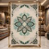 Hand woven AlHibah rug Korean design HR22A cream Dark green size 200*300