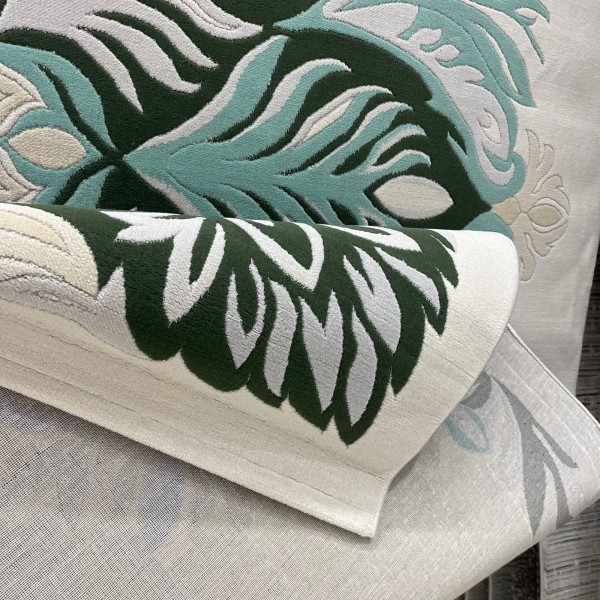 Hand woven AlHibah rug Korean design HR22A cream Dark green size 200*300