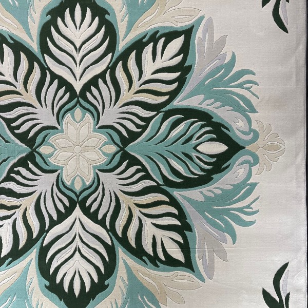 Hand woven AlHibah rug Korean design HR22A cream Dark green size 200*300